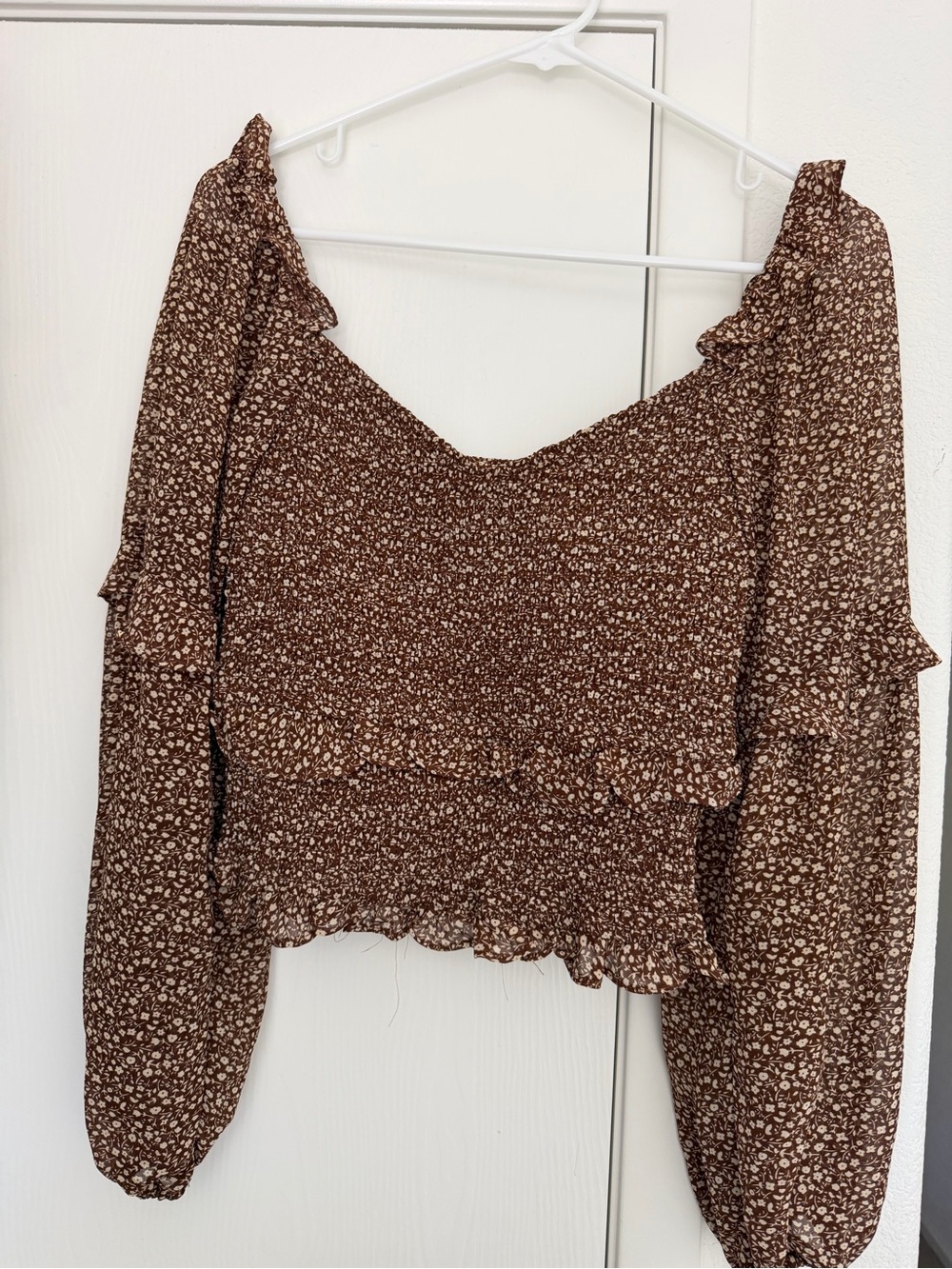 Astr Brown Floral Blouse